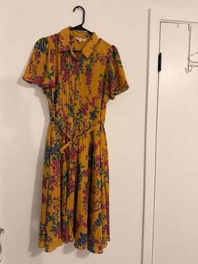 Nanette Lapore pintuck pleated floral dress size 8